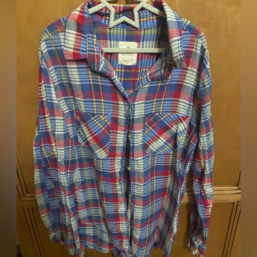 American Eagle Vintage Boyfriend Light Flannel Child's Size Medium